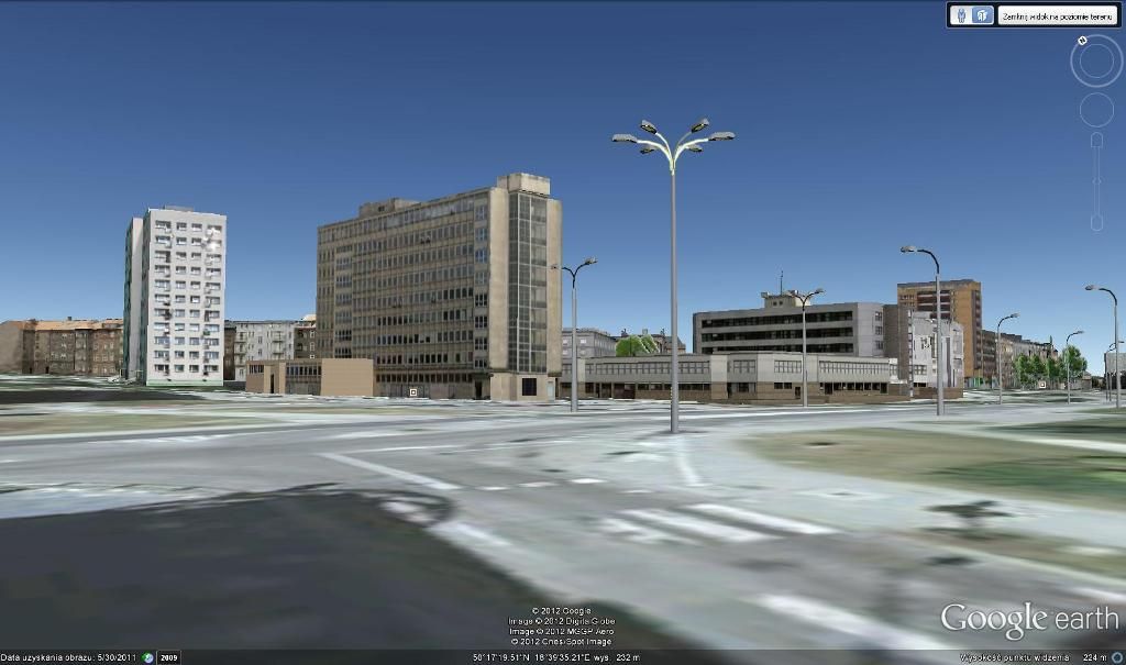 Gliwice w Google Earth