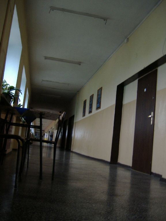 Oprawy świetlówkowe w liceum - moje zdjęcie z 2008 r.